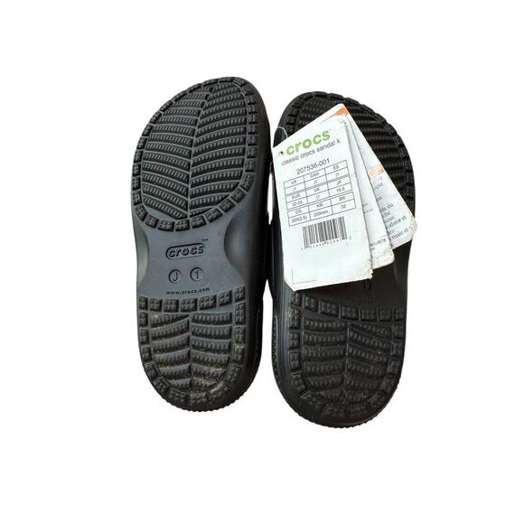 Crocs Kid's Black Classic Crocs Sandal Size 1 - Picture 7 of 8